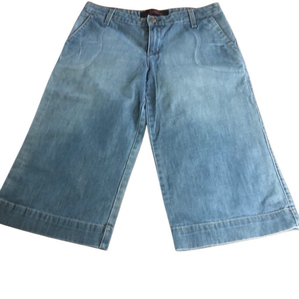 Vintage Lux Light Wash Wide Leg Cropped Jeans Sz 11/12 Y2K
